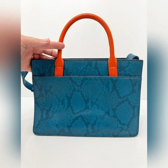 Fossil Blue and Green Satchel Bag - Picture 2 of 13